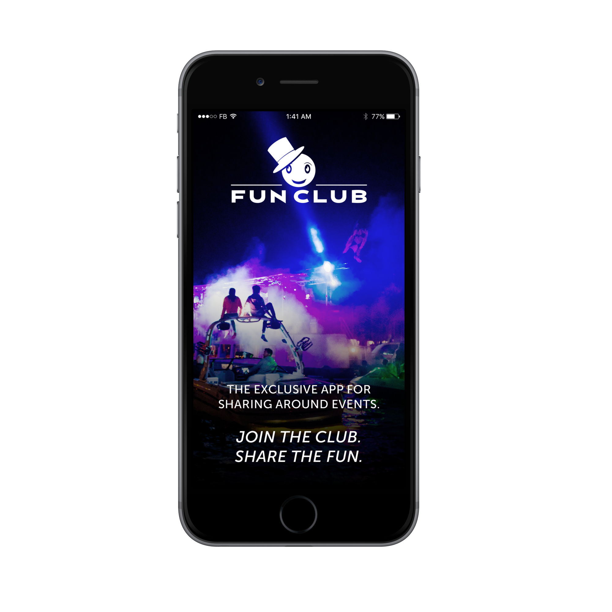 FunClub App Splash Homepage